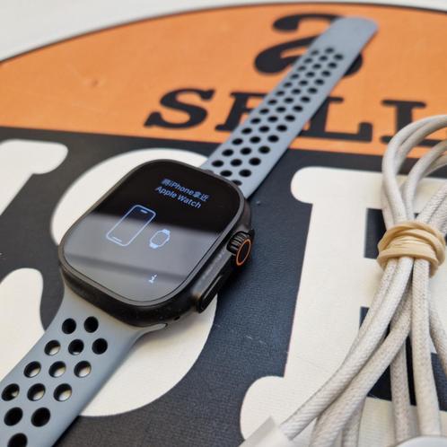 Apple Watch Ultra 2 49MM Titanium Black - Accu 100%, Computers en Software, Monitoren, Zo goed als nieuw