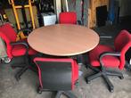 kantoortafel met 4 bureaustoelen, Huis en Inrichting, Bureaus, Ophalen, In hoogte verstelbaar, Gebruikt