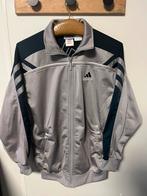 Vintage Adidas Track Jacket 90s Grijs/Zwart Maat S, Ophalen of Verzenden, Gedragen, Maat 46 (S) of kleiner, Grijs