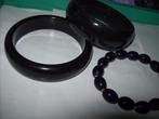 Armbanden 3 x Kunststof en Fraai Mooie Stenen Model, Sieraden, Tassen en Uiterlijk, Armbanden, Verzenden, Nieuw, Zwart, Overige materialen