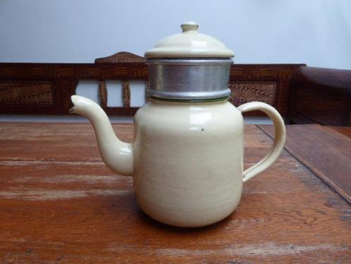 Antieke emaille koffiepot met filter, Antiek en Kunst, Antiek | Emaille, Ophalen of Verzenden