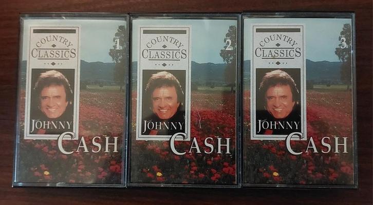 Johnny Cash Cassette Trio - Country Classics, Cd's en Dvd's, Cassettebandjes, Zo goed als nieuw, Origineel, Country en Western