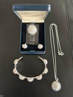 Sterling zilveren  setje armband/ketting/ring/oorknopjes, Verzenden, Zo goed als nieuw, Zilver, Dame