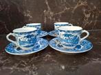 tk: 4 gave, mini blauw/witte KOP + SCHOTELS (ESPRESSO? MOKKA, Ophalen of Verzenden, Zo goed als nieuw, Porselein, Kop en/of schotel