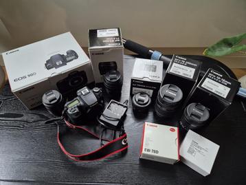 Canon 90D + Lenzen + Accessoires beschikbaar voor biedingen