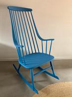 Midcentury vintage Grandessa schommelstoel Lena Larsson, Huis en Inrichting, Stoelen, Gebruikt, Blauw, Onbekend, Onbekend