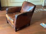 Vintage Leren clubfauteuil, Huis en Inrichting, Fauteuils, Ophalen, Gebruikt, Leer, 75 tot 100 cm