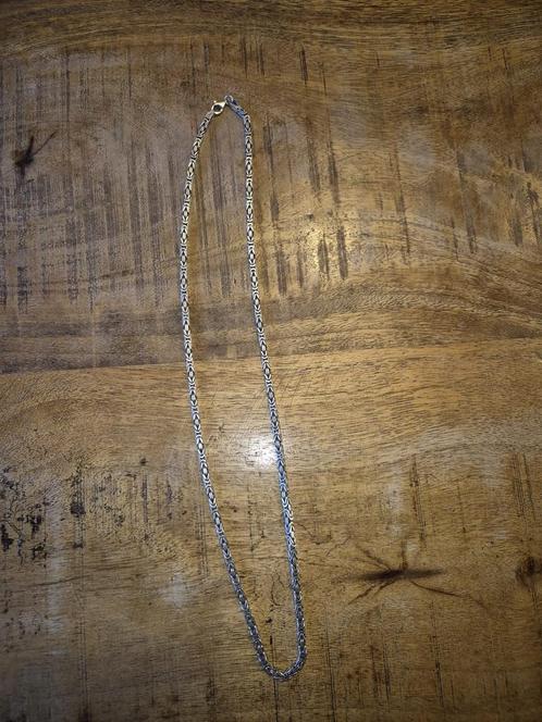 Zilveren koningsketting 6mm 90cm lang, Sieraden, Tassen en Uiterlijk, Kettingen, Zo goed als nieuw, Zilver, Ophalen