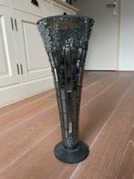 Zwarte/zilverkleurige glazen vaas (zgn mozaik stijl), Antiek en Kunst, Ophalen
