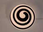 Vintage glazen tafellamp Swirl Ilu design zebra lamp glas, Gebruikt, ., Ophalen of Verzenden, Glas