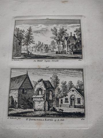 225/226 De Bilt en St. Petronella Kapel Kopergravure dl 3 beschikbaar voor biedingen