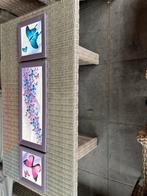 Drieluik van vlinders, Minder dan 50 cm, Gebruikt, 50 tot 75 cm, Ophalen of Verzenden