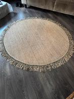 Rond vloerkleed naturel/beige met franjes - 1.75m, Huis en Inrichting, Stoffering | Tapijten en Kleden, Ophalen, Zo goed als nieuw
