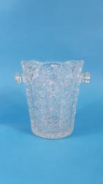 Vintage kristal geslepen glazen ijsemmer, met oortjes. 5A10