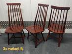 vintage houten stoel stoelen eetkamerstoelen spijlenstoelen, Huis en Inrichting, Stoelen, Drie, Gebruikt, Bruin, Hout