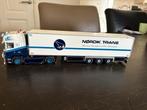 WSI Nordic Trans Scania Trekker + Oplegger, Hobby en Vrije tijd, Modelauto's | 1:50, Ophalen of Verzenden, Zo goed als nieuw, Bus of Vrachtwagen