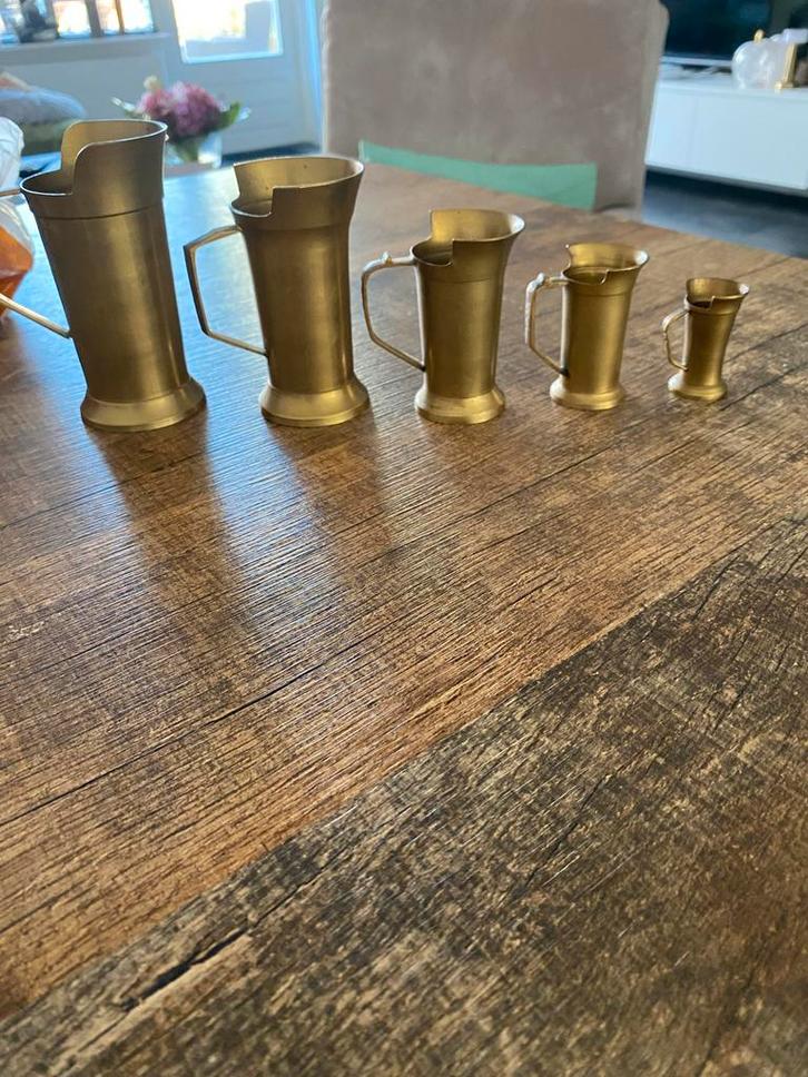 Antieke Maatbekers Set, Antiek en Kunst, Antiek | Koper en Brons, Brons, Ophalen of Verzenden