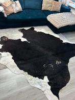 Zwart-witte met tintje bruin koeienhuid vloerkleed, 100 tot 150 cm, Wit, Ophalen of Verzenden, Zo goed als nieuw