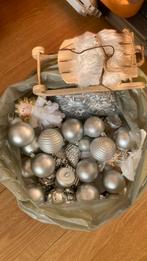 Zilver/witte kerstboom plastic decoratie., Diversen, Ophalen of Verzenden, Gebruikt