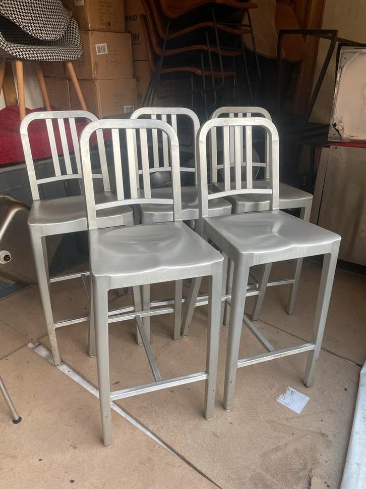 5 Aluminium Barkrukken - Zo Goed Als Nieuw!, Huis en Inrichting, Barkrukken, Zo goed als nieuw, 60 tot 90 cm, Metaal, 5 krukken of meer