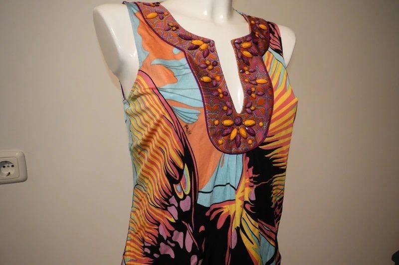 Hale Bob stretch top Ibiza print kralen halslijn mt S, Overige kleuren, Verzenden, Zo goed als nieuw, Hale Bob