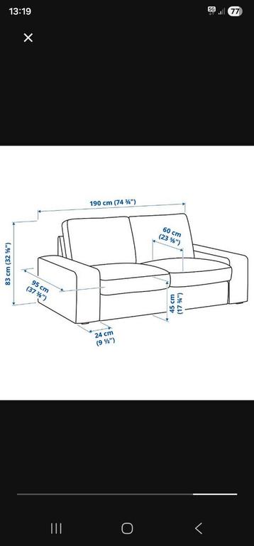 Ikea Kivik twee persoons bank grijs en extra hoezen. - afbeelding 6