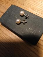 Zilveren oorbellen met parels, Sieraden, Tassen en Uiterlijk, Antieke sieraden, Ophalen of Verzenden, Zilver, Met edelsteen