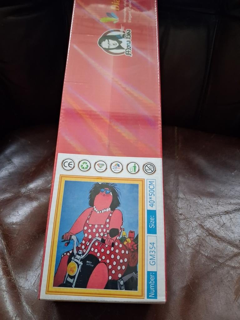 Te koop diamond painting vrouw op motor., Ophalen of Verzenden, Nieuw, Knutselwerk