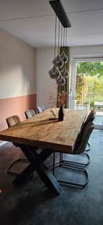 Eettafel massief Teakhout, Huis en Inrichting, Tafels | Eettafels, Ophalen, 100 tot 150 cm, Teakhout, 200 cm of meer