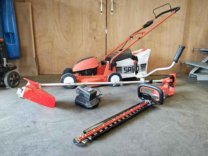 Sabo elektrisch gereedschap, Tuin en Terras, Grasmaaiers, Nieuw, Accu-grasmaaier, 40 t/m 49 cm, Cirkelmaaier, Opvangzak, Ophalen