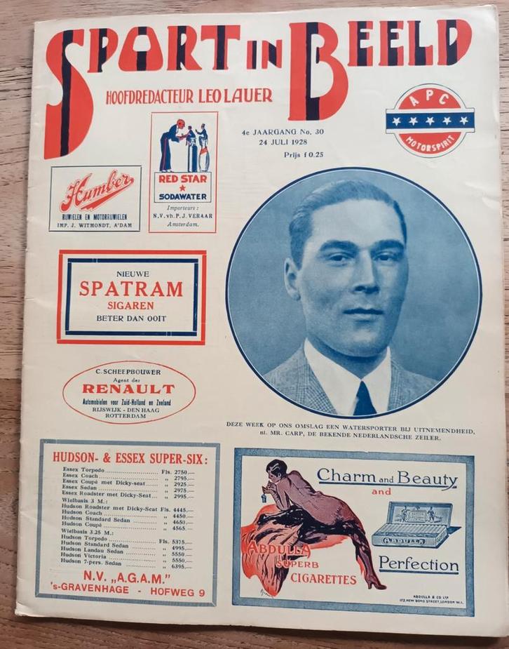 Tijdschrift Sport in Beeld 24 juli 1928 - Olympische Spelen, Verzamelen, Sportartikelen en Voetbal, Gebruikt, Boek of Tijdschrift