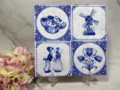 Ambiente knutsel servet Delfts blauw tegel 2x2 afb. nr 356, Hobby en Vrije tijd, Knutselen, Nieuw, Materiaal, Verzenden