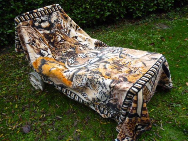 Dralon deken 235x145 cm nieuw tijgers en leeuwen 1pers, Huis en Inrichting, Woonaccessoires | Plaids en Woondekens, Nieuw, Ophalen of Verzenden