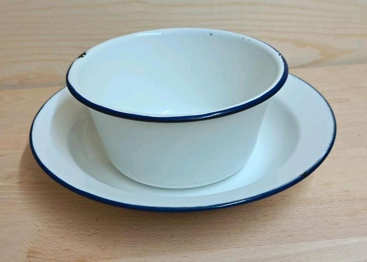 Emaille setje - bord en kom, Antiek en Kunst, Antiek | Emaille, Ophalen of Verzenden