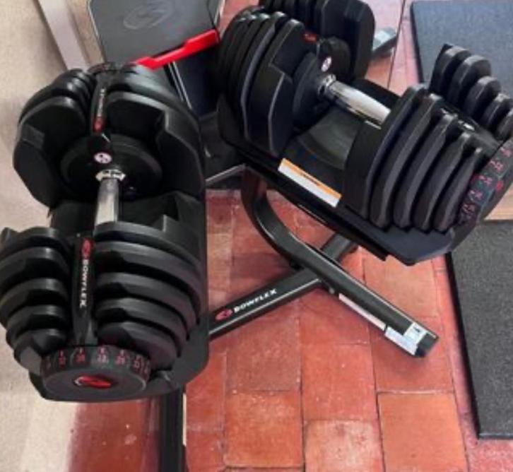 Bowflex 1080i Dumbbell 41kg x2 + Standaard - Als Nieuw!, Sport en Fitness, Fitnessmaterialen, Zo goed als nieuw, Dumbbell, Armen