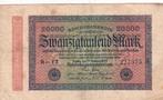Duitsland 20.000 mark 20-1-1923 watermerk L, Verzenden, Duitsland, Los biljet