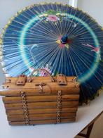 Oud rotan koffertje/handbeschilderde parasol.Pr.p/st.vanaf, Ophalen of Verzenden
