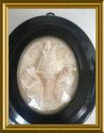 Antiek houten zwart lijstje: Maria, pijpaarde, meerschuim, Antiek en Kunst, Ophalen of Verzenden