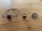 Vintage Zilveren Sieraden Set, Verzenden, Zilver, Armband