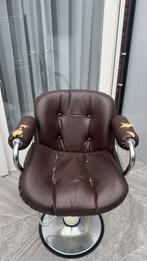 Barber stoel, Ophalen, Gebruikt, Bruin, Leer