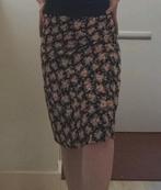 Vintage wikkelrok met bloemen - Laura Ashley stijl, Zwart, Ophalen of Verzenden, Zo goed als nieuw, Vintage