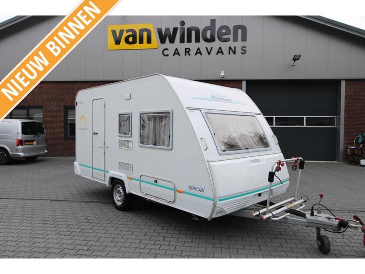 Eifelland Holiday 395 Voortent-Luifel-2003, Caravans en Kamperen, Caravans, Bedrijf, 750 - 1000 kg, Standaardzit, Eifelland, Dwarsbed