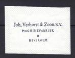 1985 Beverwijk VERHORST&ZOON Machinefabriek, Ophalen of Verzenden, Nederland