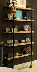 Steigerbuis Wandkast met Eiken Planken, Ophalen, Zo goed als nieuw