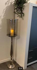 Hoge kandelaar / windlicht op Zilveren voet, Ophalen, Zo goed als nieuw, Kandelaar, Metaal