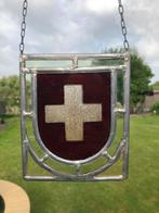 Vintage glas in lood raamhanger zwitserland, Ophalen of Verzenden