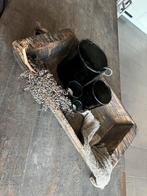 Oude houten trog voor decoratie, Ophalen, Gebruikt, Schaal, Rechthoekig