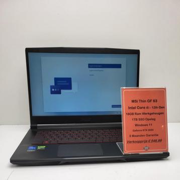 MSi Thin GF63 i5 12th Gen | Met Garantie beschikbaar voor biedingen