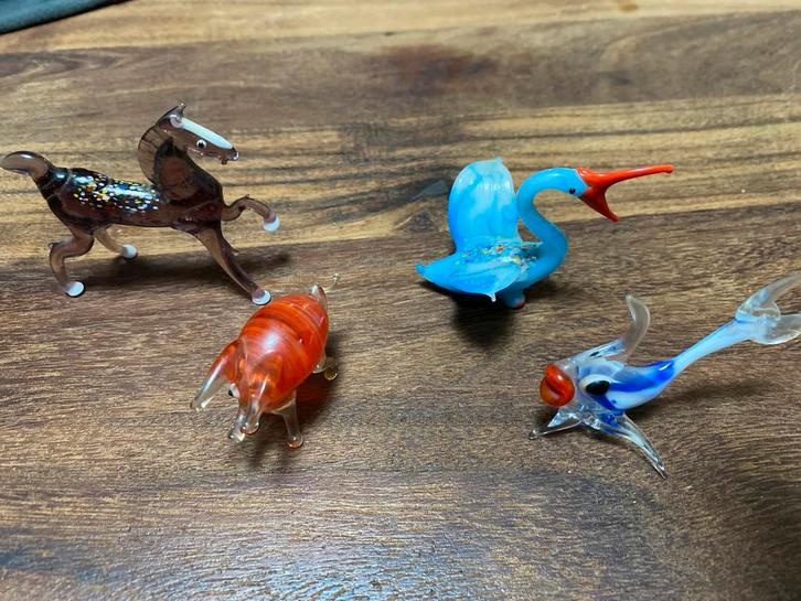 Murano Glas Beeldjes - Set van 4, Antiek en Kunst, Kunst | Beelden en Houtsnijwerken, Ophalen of Verzenden