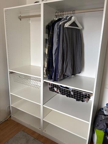 PAX kledingkast wit – 150cm breed (2x75cm), zonder deuren beschikbaar voor biedingen